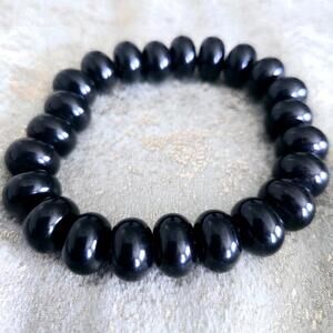 Black Beaded Stacking Stretch Bracelet